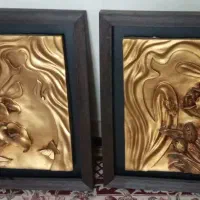 تابلو زیبا نقش برجسته طلایی سه بعدی