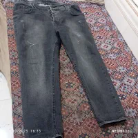 شلوار لی رنگ زغالی سایز 50 قد شلوار 89