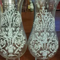 لاله کریستال نقاشی شده ولاله کریستال طلا کوب قدیمی