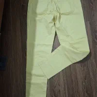 شلوار اسکینی دخترونه کتان رنگ زرد کره ای|لباس|رشت, کوی فرهنگیان|دیوار
