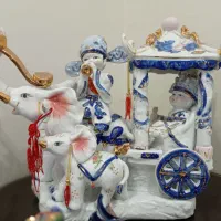مجسمه چینی کالسکه فیل ها