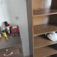 قفسه کتاب کتابخانه چوبی قهوه ای ۵ طبقه|کتابخانه، شلف، قفسه‌های دیواری|تهران, پرستار|دیوار