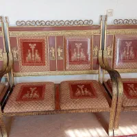 مبل فرفورژه ۶ نفره و میز تلفن فرفورژه فلزی