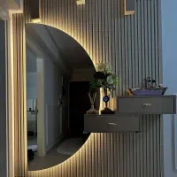 آینه نیم دایره همراه نور ابعاد سفارشی