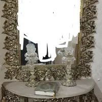 ساعت ایستاده و آینه شعمدان طلایی|ساعت دیواری و تزئینی|زاهدان, |دیوار