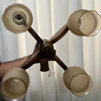 لوستر چوبی چهار شاخه|لوستر و چراغ آویز|بندرعباس, |دیوار