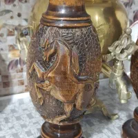 گلدان چوبی قدیمی دست ساز جفت|صنایع دستی و سایر لوازم تزئینی|مشکین‌دشت, |دیوار