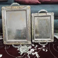 دوعدد سینی استیل طلایی پذیرایی