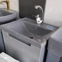 روشویی دیواری طوسی نقره‌ای