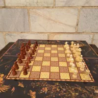 تخته نرد چوبی ام دی اف با مهره شطرنج و مهره چوبی