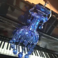 لوستر کریستالی باکارات رنگ آبی درباری نونو|لوستر و چراغ آویز|نصر آباد, |دیوار