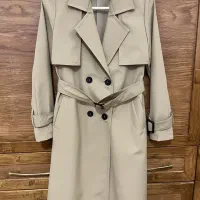 ترنچ کت کلاسیک (بارونی) سانتانا رنگ خاکی/نسکافه‌ای