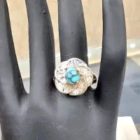 انگشتره نقره با فیروزه ی اصل