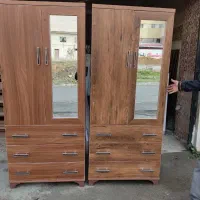 کمد ایستاده دو درب و ۳ درب قهوه ای وسفید