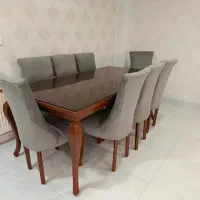 میز غذاخوری ۸ نفره چوب راش  با صندلی
