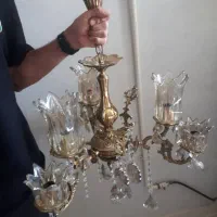 یک جفت لوستر۳شاخه ۶شعله برنز|لوستر و چراغ آویز|فردیس, فردیس|دیوار