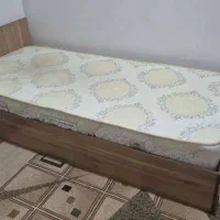 تخت خواب تک نفره با تشک|تخت و سرویس خواب|مهر, |دیوار