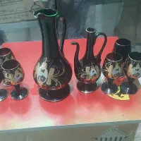 سرویس پارچ و لیوان قاجاری ناصردین شاه وگلاب‌پاش