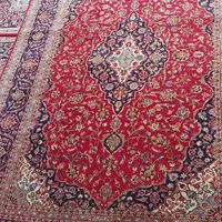 فرش کاشان ۶ متری رنگ لاکی بافت ریز درجه یک یک