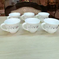 ۶عدد فنجون گلدار پارس اپال ۳تا لیوان بزرگ اپال