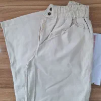 شلوار کتان نیم بگ