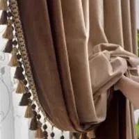 پرده شیک پذیرایی بزرگ با پارچه ترک