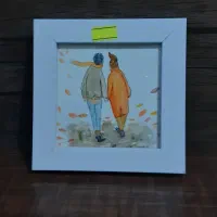 ۷  نقاشی آبرنگ با قاب با کیفیت و ۲ هدیه