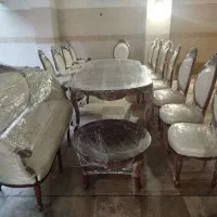 مبل هفت نفره و غذا خوری هشت نفره نو آکبند