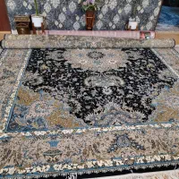 فرش 12 متری سورمه ای اطمینان بیدگل کاشان