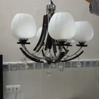 لوستر ۶ شاخه استیل درحد نو|لوستر و چراغ آویز|تهران, بهارستان|دیوار