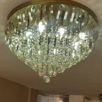 لوستر شامپاینی ۱۰شعله قطر۶۰|لوستر و چراغ آویز|ری, علایین|دیوار