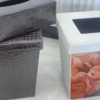 سطل زباله تمام چرم جای دستمال