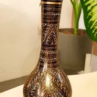 گلدان برنجی قلم زنی