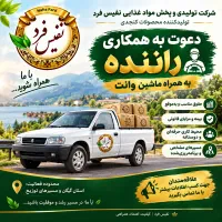 راننده وانت یا نیسان مسقف برای پخش مواد غذایی