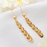 گوشواره آبکاری طلا ضدحساسیت مدل ریش ریش|بدلیجات|مشهد, نکاح|دیوار