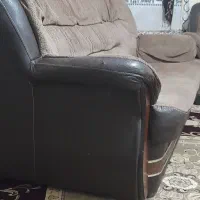 مبل ۷ نفره دسته چرم فروشی