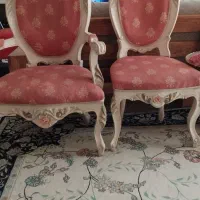 مبلمان منبت کاری چوب گردو ۹نفره و میز ناهار ۸نفره|مبلمان خانگی و میز عسلی|اصفهان, سپاهان‌شهر|دیوار