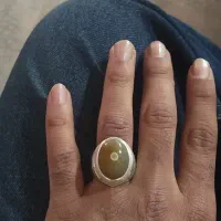 انگشتر نقره جزع باباغوری تک چشم قواره دار|جواهرات|اصفهان, قائمیه|دیوار