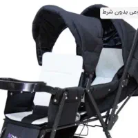 کالسکه دو قلو سیاه رنگ