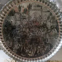 سینی مسی تمام قلمکاری طرح بازار