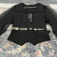 کت شومیزی مشکی استین تور مجلسی وارداتی