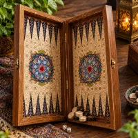 تخته نرد و شطرنج طرح منبت کاری