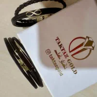 دستبند چرم طلا