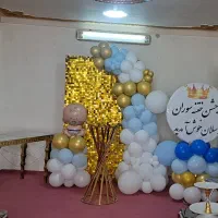 بادکنک آرایی تم تولدگل آرایی جایگاه عروس.آتش بازی