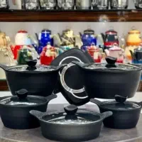 سرویس قابلمه 10پارچه برند بارولی مشکی رنگ