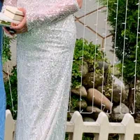 لباس مجلسی کریستال وسنگ دوزی شده