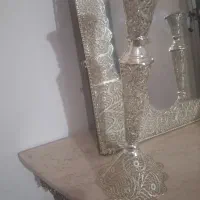 آیینه شمعدان نقره|صنایع دستی و سایر لوازم تزئینی|اردبیل, |دیوار