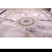 فرش ماشینی زمرد مشهد زمینه سنگ مرمر نقرهای|فرش|سریش آباد, |دیوار