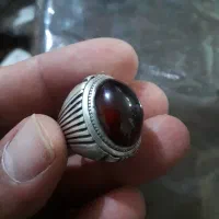 انگشتر نقره نگین جواهری یاقوت گارنت کمیاب