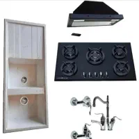 پک کامل گاز رومیزی هود مخفی سینک استیل کدFG55|مصالح و تجهیزات ساختمان|مشهد, نظام دوست|دیوار